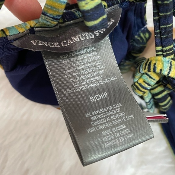 NWT Vince Camuto Swim midnight waves strappy back bikini top deep sea - Picture 8 of 11